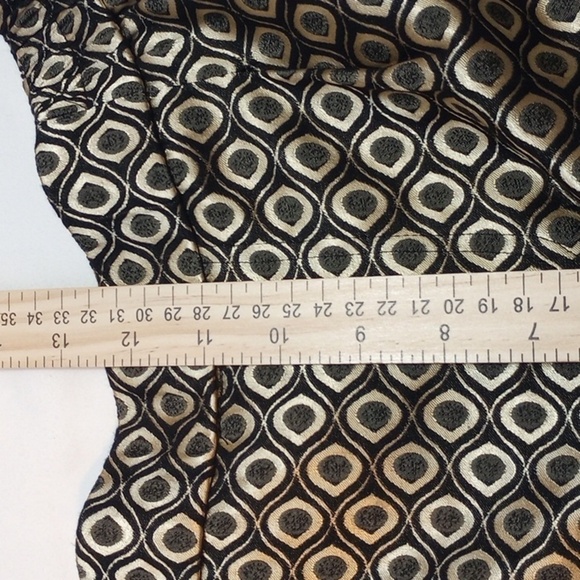 Anthropologie Womens Trousers Sz S Gold Black Dress Pants Slit Office Pull On - Picture 7 of 9